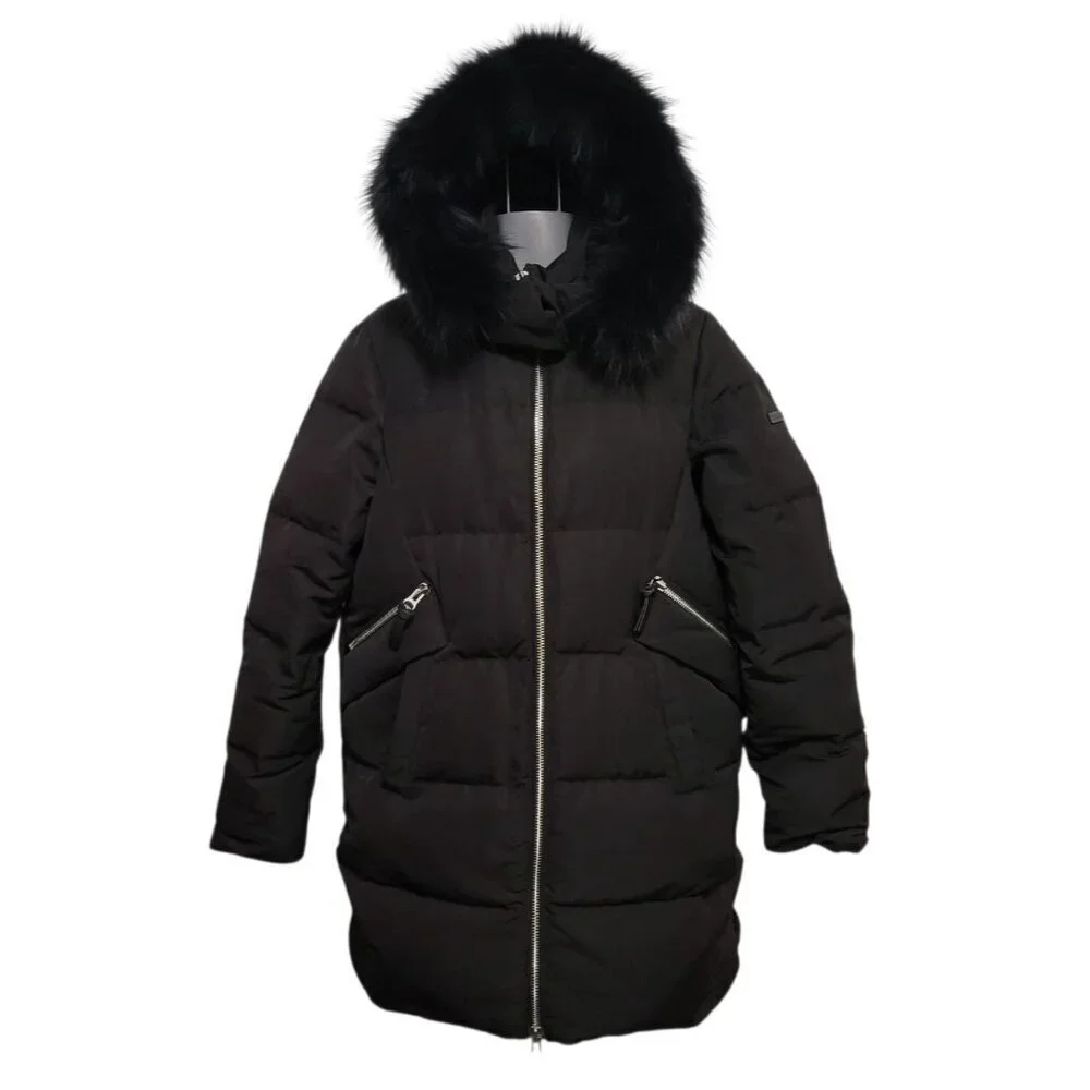 Derek Lam 10 Crosby Down Parka Quilted Puffer Fox Fur Hood Coat